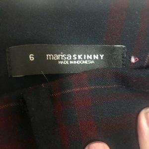 Skinny plaid ankle pants